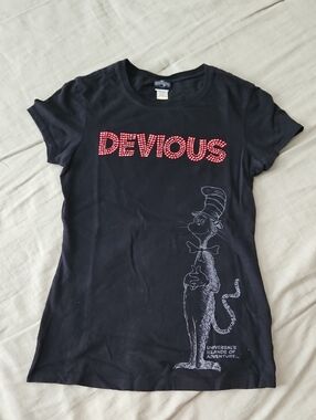 Dr. Seuss Tshirt | Bedazzled Devious Cat in the Hat Shirt